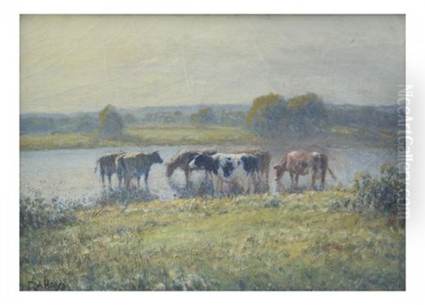 Landscape With Cattle Oil Painting by George Arthur Hays