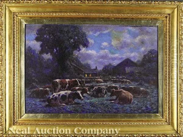 The Herd At Twilight Oil Painting by George Arthur Hays