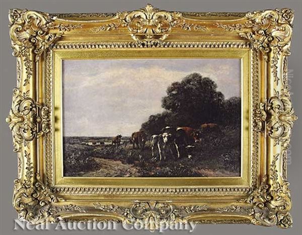 Pastoral Scene With Cattle Oil Painting by George Arthur Hays