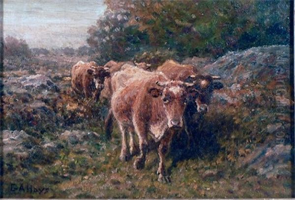 Jerseys In Pasture Oil Painting by George Arthur Hays