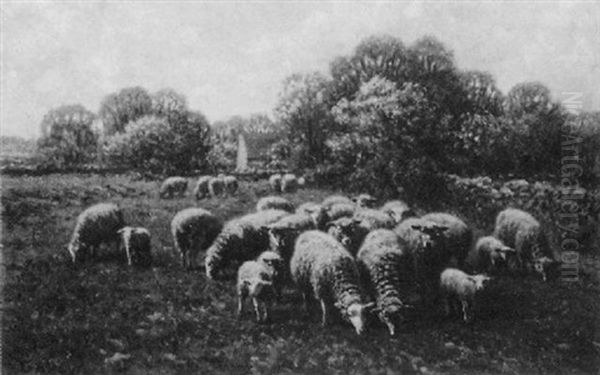 Sheep In Spring Oil Painting by George Arthur Hays