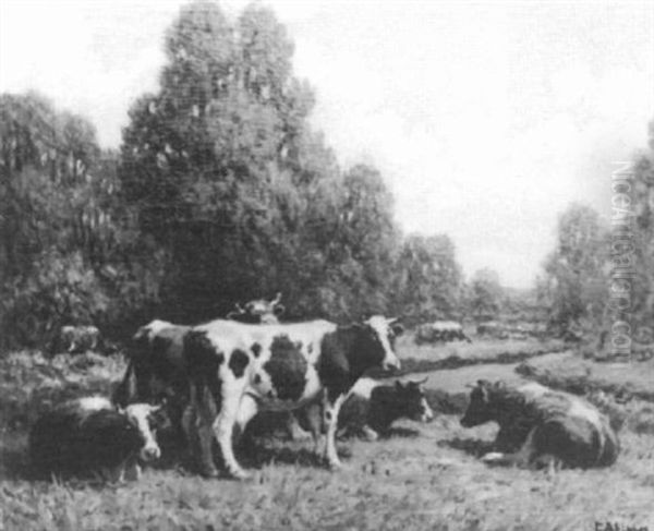 Cows At The River Oil Painting by George Arthur Hays