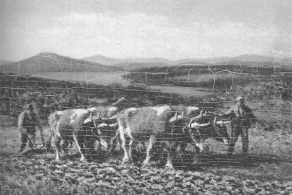 Plowing The Fields Oil Painting by George Arthur Hays