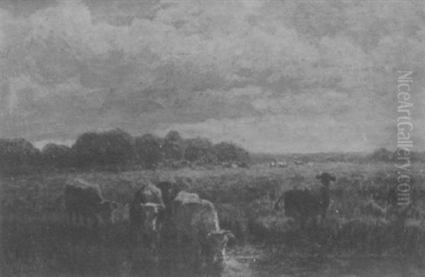 Cows At The River Oil Painting by George Arthur Hays