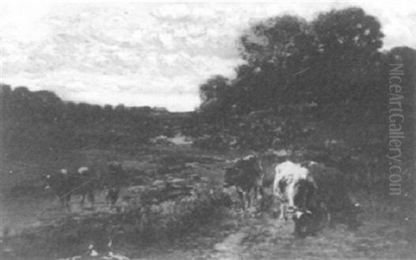 Cows At The River Oil Painting by George Arthur Hays