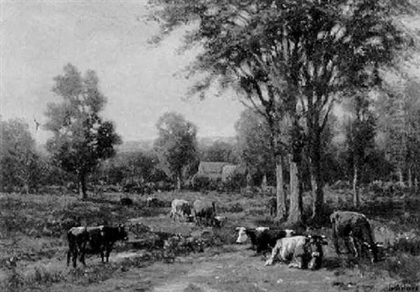 Cattle At Pasture Oil Painting by George Arthur Hays