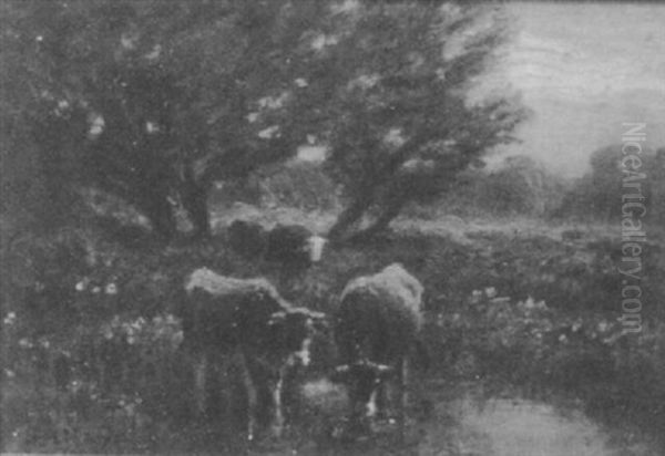 Cows By The River Oil Painting by George Arthur Hays