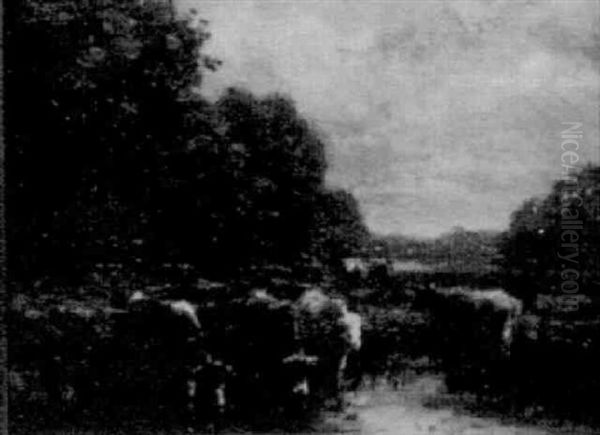 Cows At The Brook Oil Painting by George Arthur Hays