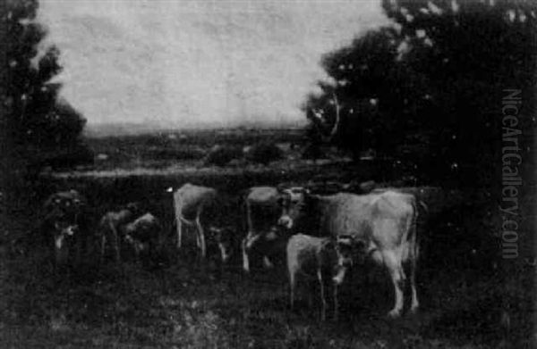 Herd Of Jerseys Oil Painting by George Arthur Hays