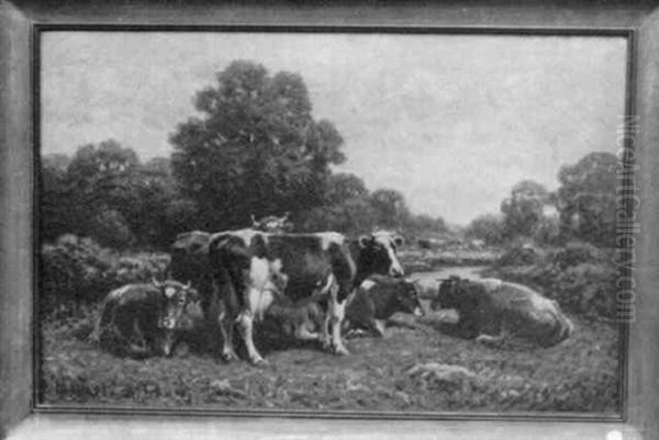 Cows Resting Oil Painting by George Arthur Hays