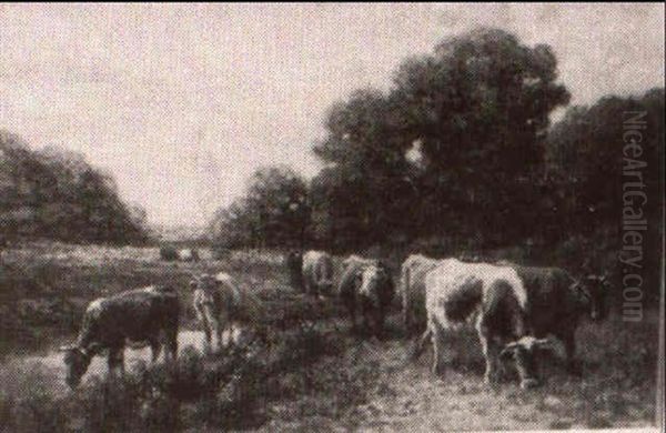 Landscape With Cattle Oil Painting by George Arthur Hays