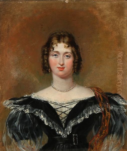 Portrait Of Mrs Wood Oil Painting by George Hayter