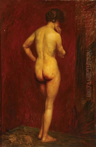 Standing Female Nude Oil Painting by George Hayter