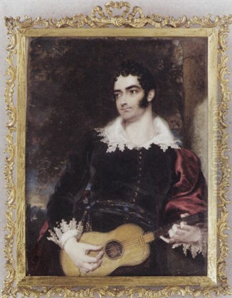 Portrait Von Lord Byron In Halbfigur Oil Painting by George Hayter