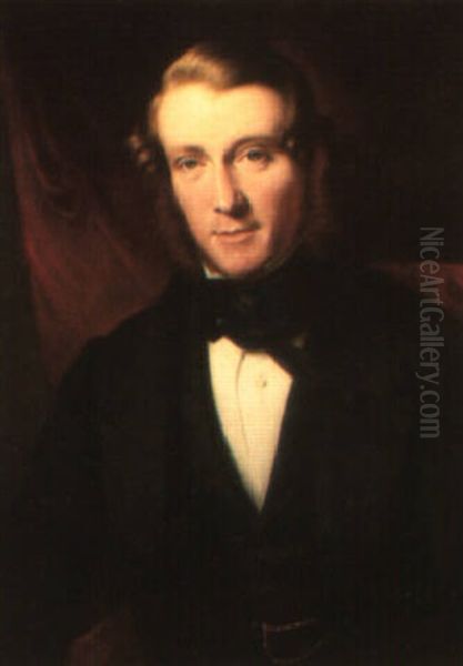 Portrait Of A Gentleman (henry Herbert, 3rd Earl Of Carnarvon?) Oil Painting by George Hayter