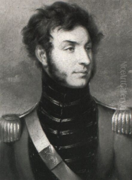 Portrait Of A Gentleman (lieutenant Harrison?) Oil Painting by George Hayter