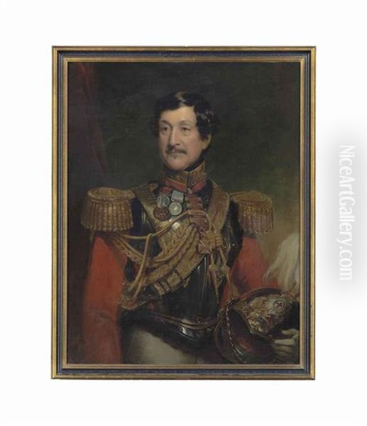 Portrait Of Stapleton Cotton, 1st Viscount Combermere (1773-1865), Half-length, In The Uniform Of The 1st Life Guards Oil Painting by John Hayter