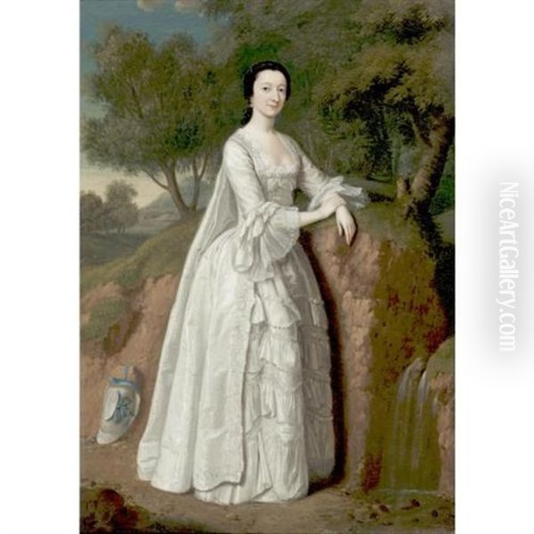 Portrait Of A Lady (elizabeth Montagu?) Oil Painting by Edward Haytley