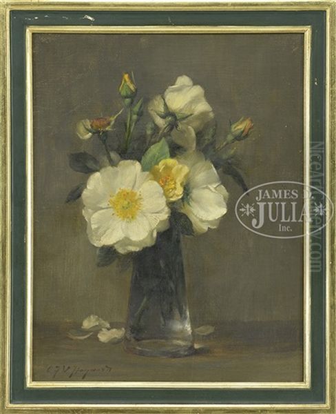 Rose Still Life Oil Painting by Alfred Frederick William Hayward