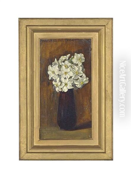 Narcissi (+ Blossom; Pair) Oil Painting by Alfred Frederick William Hayward