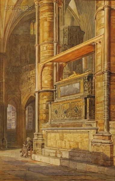 Tomb Of Henry Iii, Westminster Oil Painting by Alfred Bennett Bamford