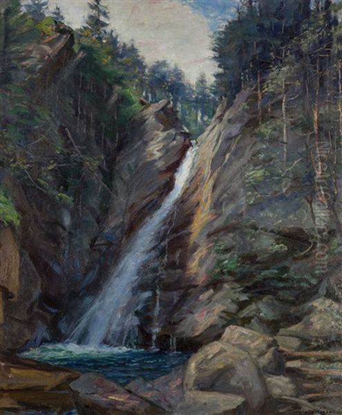 Lower Yosemite Falls, Yosemite National Park Oil Painting by Arthur Merton Hazard