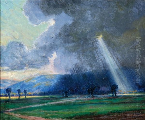 Coming Shower Oil Painting by Arthur Merton Hazard