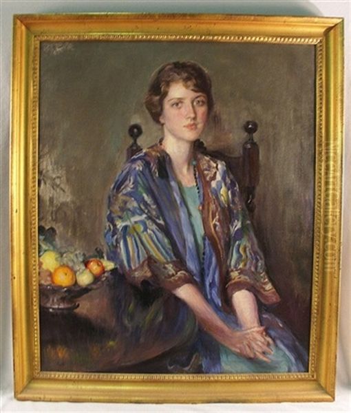 Seated Woman With Bowl Of Fruit by Mary Brewster Hazelton