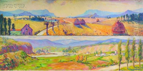 Fort Devens Landscape (+ Another, Similar; 2 Works) by Mary Brewster Hazelton