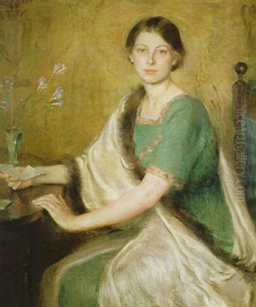 The Letter Oil Painting by Mary Brewster Hazelton