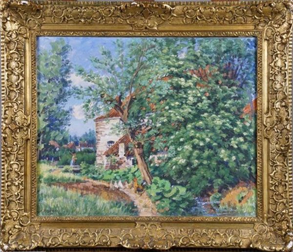 Paysage Avec Moulin (date 1931) Oil Painting by Alfred Hazledine