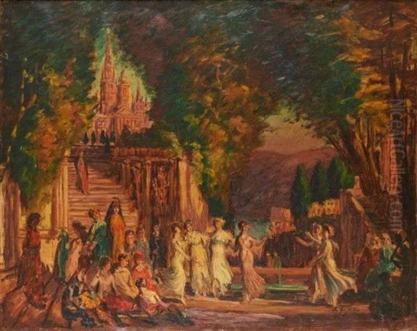 Rejouissances Dans Le Parc Oil Painting by Alfred Hazledine