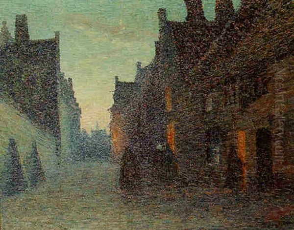 Beguinage Le Soir Oil Painting by Alfred Hazledine