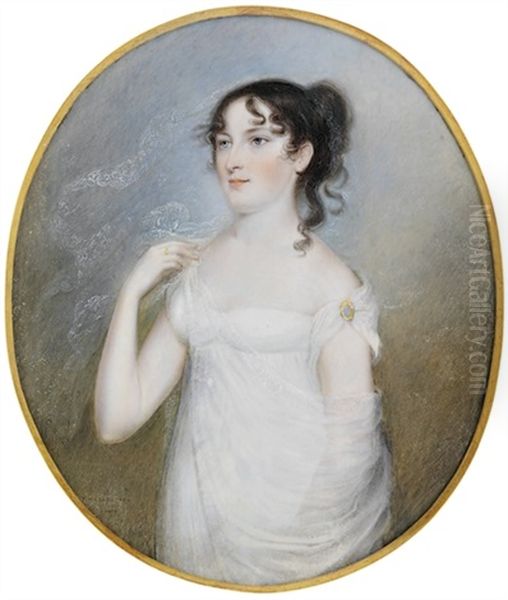 A Young Lady As A Bride Oil Painting by Thomas Hazlehurst