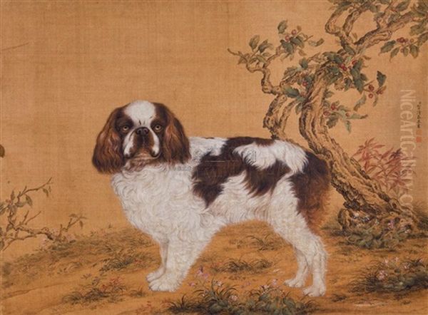 Dog Oil Painting by  He Qingtai