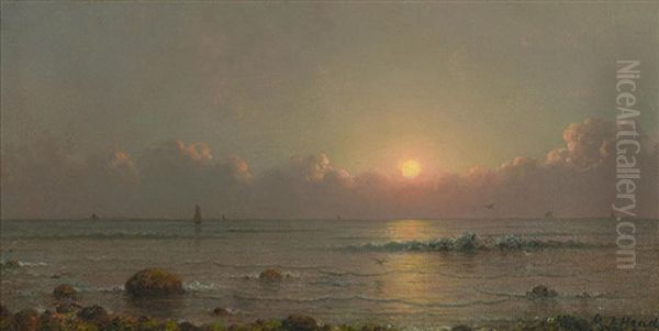 Seascape At Sunset Oil Painting by Martin Johnson Heade