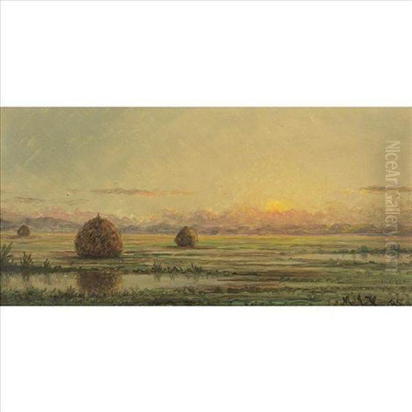 Sunset (sketch) Oil Painting by Martin Johnson Heade