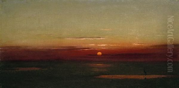 Sunset On The Marshes Oil Painting by Martin Johnson Heade