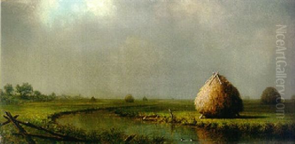 Marsh River In Haze Oil Painting by Martin Johnson Heade