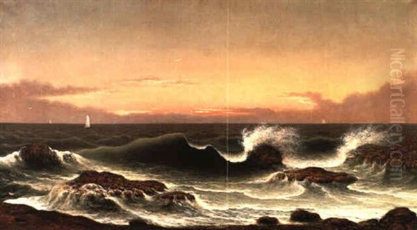 Seascape: Sunrise Oil Painting by Martin Johnson Heade