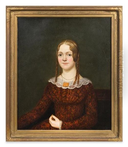 Portrait Of Mrs. N. P. Ryder, Circa 1834 Oil Painting by George Peter Alexander Healy