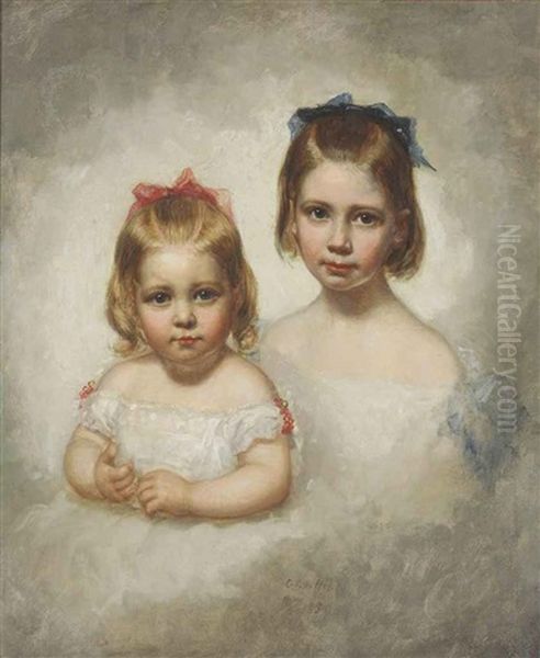 A Portrait Of Anna Jenkins Hoppin And Her Sister Alice Hoppin by George Peter Alexander Healy