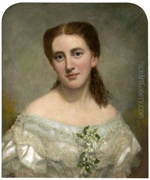 Portrait De Femme Oil Painting by George Peter Alexander Healy