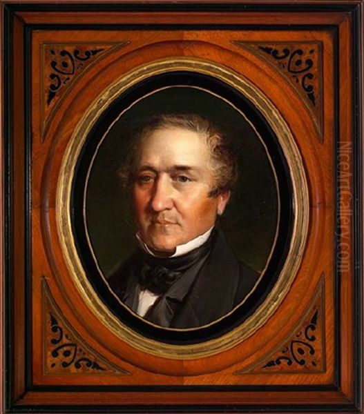 Portrait Of A Gentleman In A Black Cravat Oil Painting by George Peter Alexander Healy