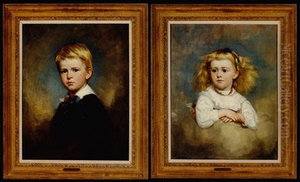 Portrait Of Kenneth Brown (+ Portrait Of Francesca Brown; Pair) Oil Painting by George Peter Alexander Healy