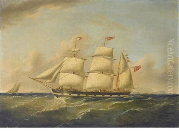 The Barque Dumfrieshire Off Great Orme's Head, North Wales Oil Painting by Joseph Heard