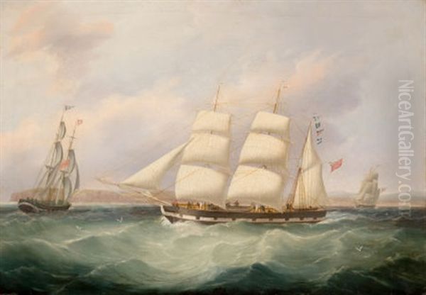 Ships In Sail Oil Painting by Joseph Heard