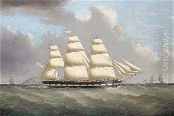 The British Ship "norwood" Outward-bound Off The South Stack, Anglesey Oil Painting by Joseph Heard