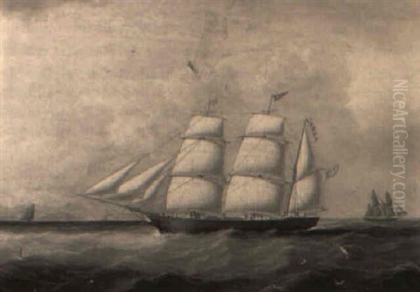 Portrait Of The Square-rigged Brig 'the Patriotess' Off Kincardine Oil Painting by Joseph Heard