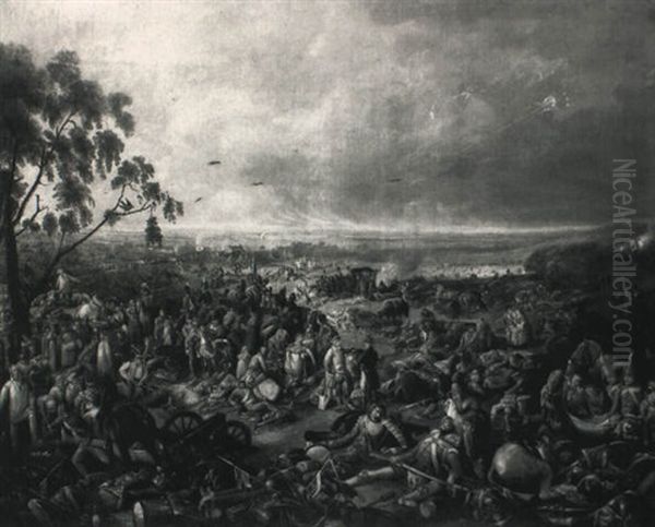 The Field Of Waterloo After The Battle Oil Painting by William Heath